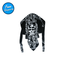 Load image into Gallery viewer, Black Skull and Crossbones Zandana