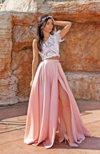 Load image into Gallery viewer, Changed Long Satin Skirt / Long Skirt With Slit / Long Skirt With Pockets / Prom Skirt / Elegant Skirt / Maxi Skirt / Women Skirt / High Waist Skirt