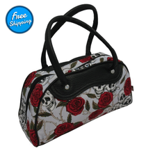 Load image into Gallery viewer, Medium Skulls and Roses Bag (Various Colours)