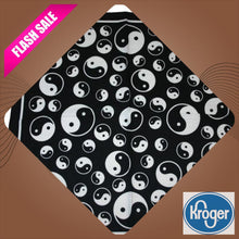 Load image into Gallery viewer, Square Black Ying and Yang Bandana by@Outfy
