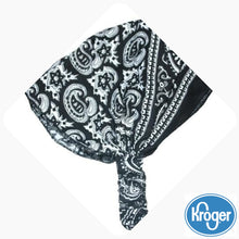 Load image into Gallery viewer, Black Patterned Elastic Bandana