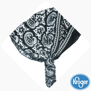 Black Patterned Elastic Bandana