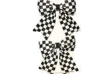 Load image into Gallery viewer, Checked Bow Hair Clips (Various Colours)