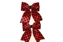 Load image into Gallery viewer, Checked Bow Hair Clips (Various Colours)