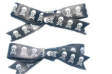 Load image into Gallery viewer, Skull and Crossbones Hair Clips (Various Colours)