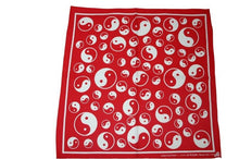 Load image into Gallery viewer, Square Red Ying and Yang Bandana
