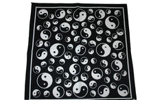 Load image into Gallery viewer, Square Black Ying and Yang Bandana