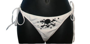 White Skull and Crossbone Print Bikini