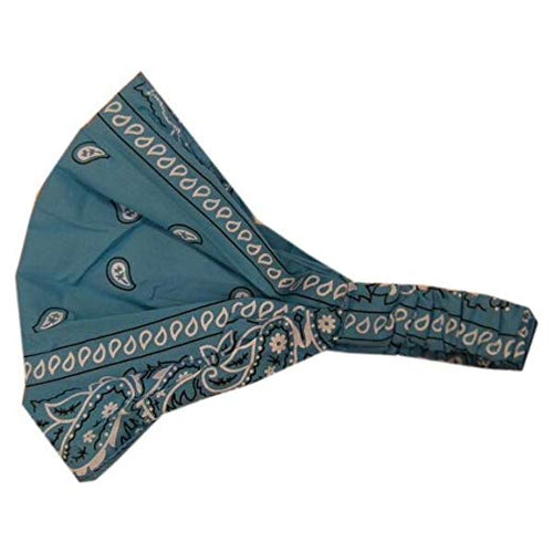 Blue Patterned Elastic Bandana