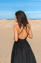 Load image into Gallery viewer, Double Slit Tulle Dress / Tulle And Satin Dress / Sexy Long Dress / Maxi Dress / Womens Dress / Black Dress / Long Dress / Open Back Dress