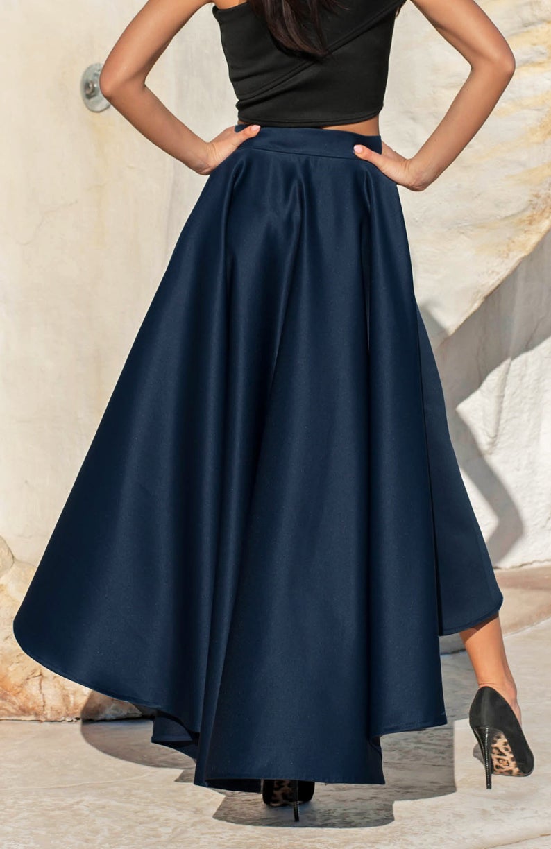 Asymmetric Long Skirt / Satin Skirt / Maxi Skirt / Circle Skirt / Wome Store of Suhel Asymmetric Long Skirt / Satin Skirt / Maxi Skirt / Circle Skirt / Wome Store of Suhel