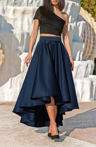 Asymmetric Long Skirt / Satin Skirt / Maxi Skirt / Circle Skirt / Womens Skirt / High Waisted Skirt / Skirt For Women / Elegant Long Skirt/Womens Skirt
