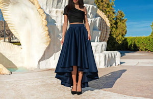 Asymmetric Long Skirt / Satin Skirt / Maxi Skirt / Circle Skirt / Womens Skirt / High Waisted Skirt / Skirt For Women / Elegant Long Skirt/Womens Skirt