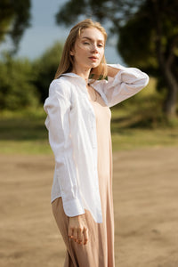 white dress sleeve t-shirt